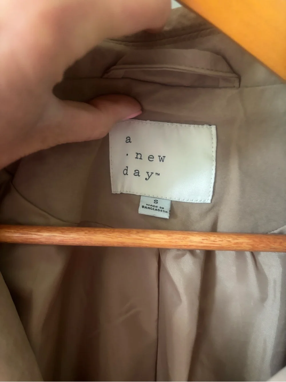a new day Long Trench Coat Tan - Picture 3 of 3